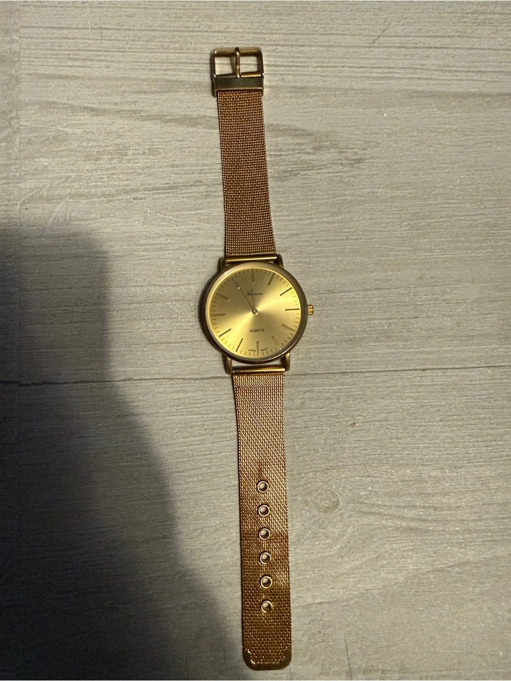 Geneva Men's Gold Mesh Strap Watch